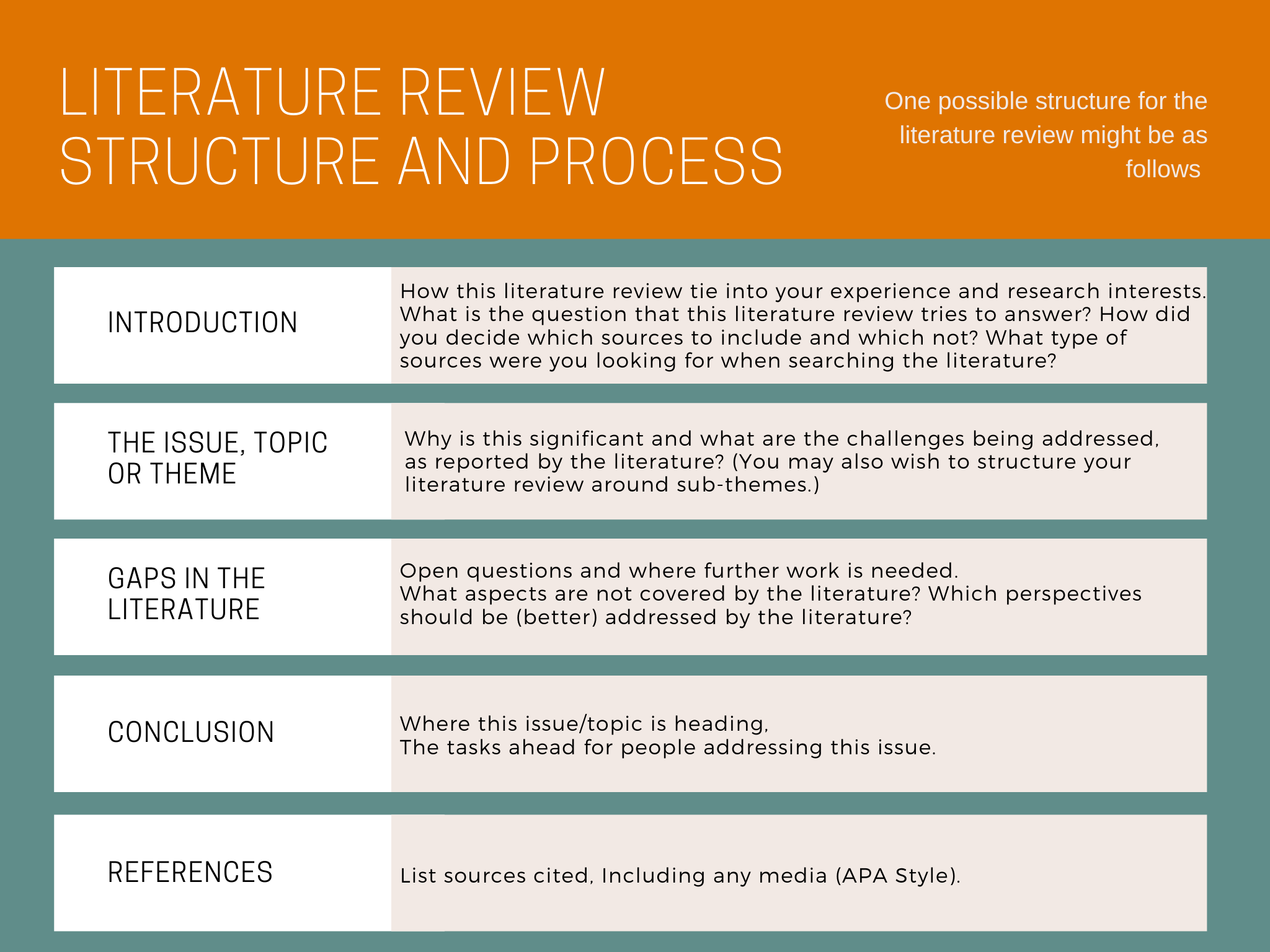 the 5 c's of literature review